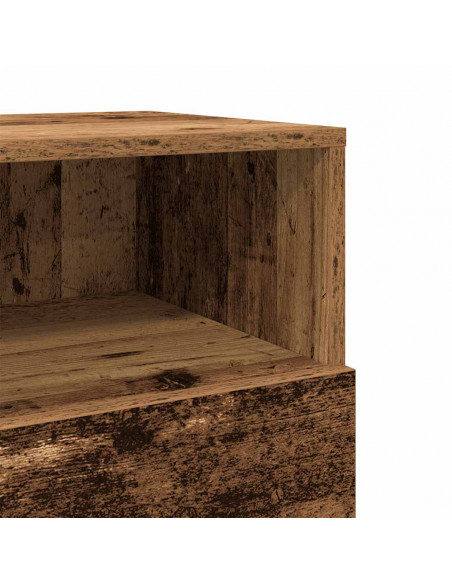 Comodini 2 pz con 2 Cassetti Legno Antico 36x36x68 cm