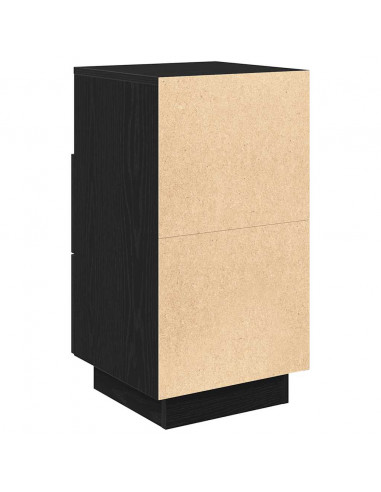 Comodini 2 pz con 2 Cassetti Neri 36x36x68 cm