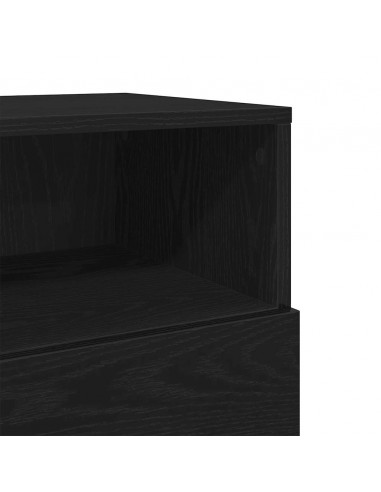 Comodini 2 pz con 2 Cassetti Neri 36x36x68 cm