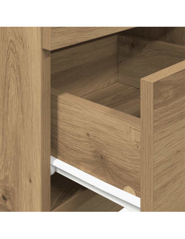 Comodini 2 pz con 2 Cassetti Rovere Artigianale 36x36x68 cm