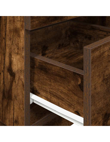 Comodini 2 pz con 2 Cassetti Rovere Fumo 36x36x68 cm