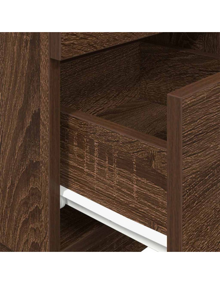 Comodini 2 pz con 2 Cassetti Rovere Marrone 36x36x68 cm