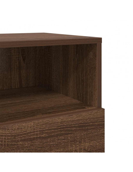 Comodini 2 pz con 2 Cassetti Rovere Marrone 36x36x68 cm