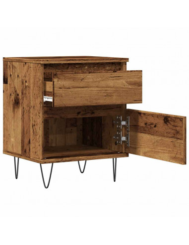 Comodini 2pz Legno Antico 40x35x50 cm in Legno Multistrato