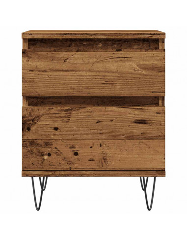 Comodini 2pz Legno Antico 40x35x50 cm in Legno Multistrato