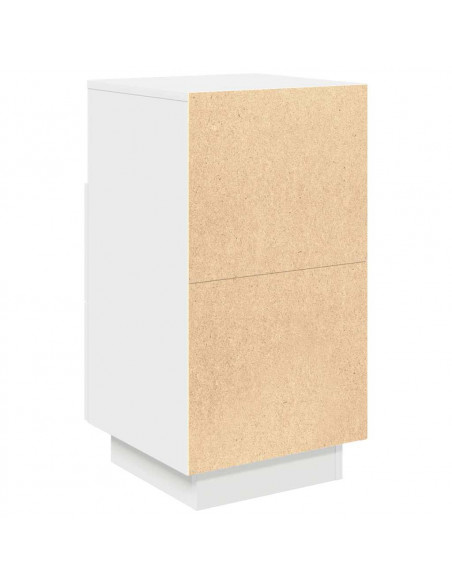 Comodino con 2 Cassetti Bianco 36x36x68 cm