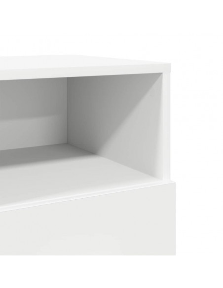 Comodino con 2 Cassetti Bianco 36x36x68 cm