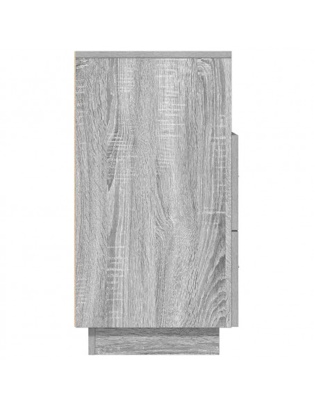 Comodino con 2 Cassetti Grigio Sonoma 36x36x68 cm