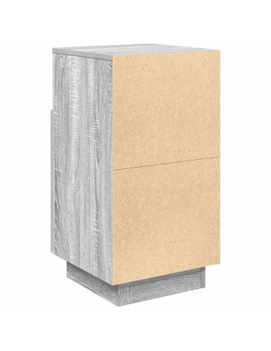 Comodino con 2 Cassetti Grigio Sonoma 36x36x68 cm