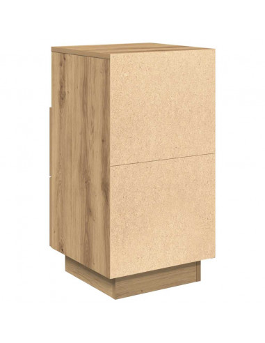 Comodino con 2 Cassetti Rovere Artigianale 36x36x68 cm