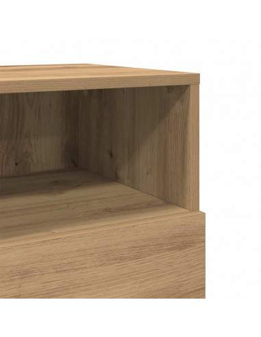 Comodino con 2 Cassetti Rovere Artigianale 36x36x68 cm