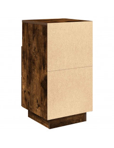 Comodino con 2 Cassetti Rovere Fumo 36x36x68 cm 2