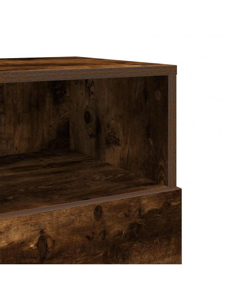 Comodino con 2 Cassetti Rovere Fumo 36x36x68 cm