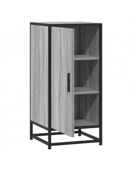 Credenza Grigio Sonoma 35,5x35x76 cm in Truciolato e Metallo