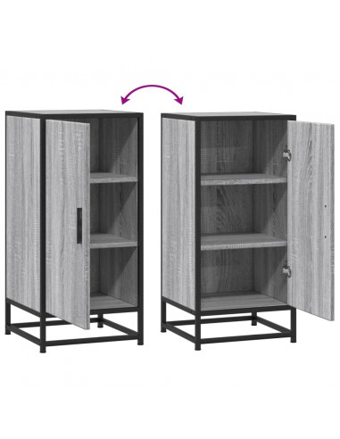 Credenza Grigio Sonoma 35,5x35x76 cm in Truciolato e Metallo