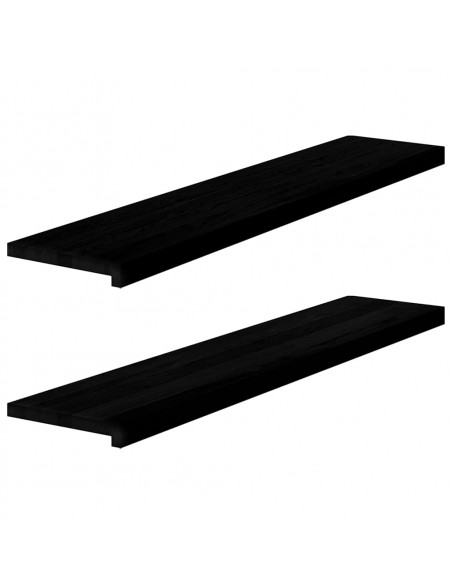 Davanzali 2 pz Marrone Scuro 120x25x2 cm Legno Massello Rovere