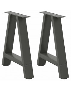Gambe Tavolino Caffè a A 2 pz Antracite 50x(42-43)cm in Acciaio 2