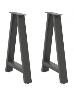 Gambe Tavolino Caffè a A 2 pz Antracite 60x(72-73)cm in Acciaio 2