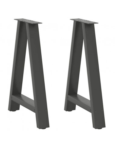 Gambe Tavolino Caffè a A 2 pz Antracite 60x(72-73)cm in Acciaio