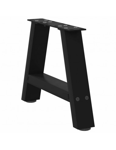 Gambe Tavolino da Caffè a A 2 pz Nero 50x(30-31) cm in Acciaio