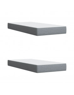 Giroletto a Molle con Materasso Grigio Chiaro 200x200cm Tessuto