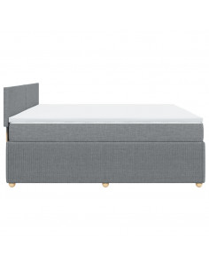 Giroletto a Molle con Materasso Grigio Chiaro 200x200cm Tessuto 2