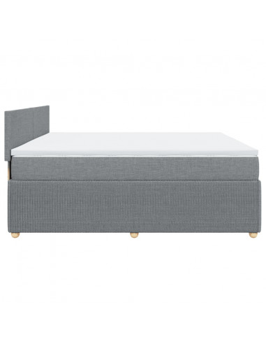 Giroletto a Molle con Materasso Grigio Chiaro 200x200cm Tessuto