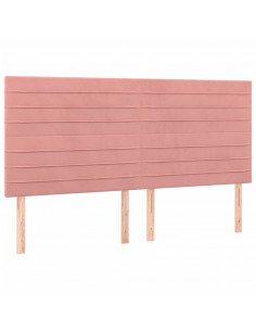 Giroletto a Molle con Materasso Rosa 160x200 cm in Velluto