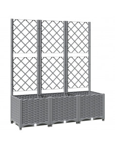 Fioriera Giardino con Graticcio Grigio Chiaro 120x40x136cm PP 2