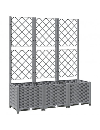 Fioriera Giardino con Graticcio Grigio Chiaro 120x40x136cm PP