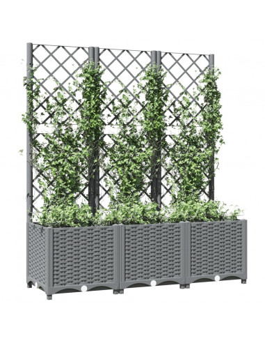 Fioriera Giardino con Graticcio Grigio Chiaro 120x40x136cm PP