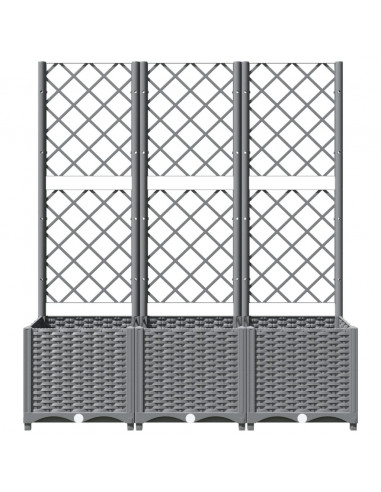 Fioriera Giardino con Graticcio Grigio Chiaro 120x40x136cm PP