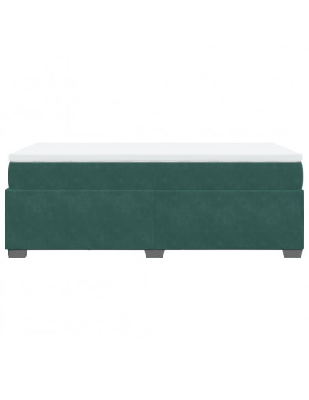 Giroletto a Molle con Materasso Verde Scuro 90x200 cm Velluto