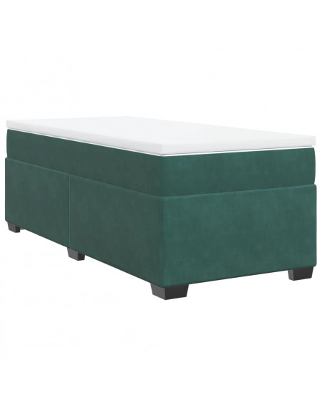 Giroletto a Molle con Materasso Verde Scuro 90x200 cm Velluto
