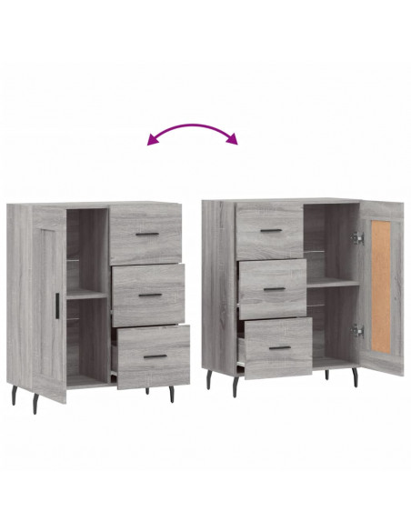 Credenza Grigio Sonoma 69,5x34x90 cm in Legno Multistrato
