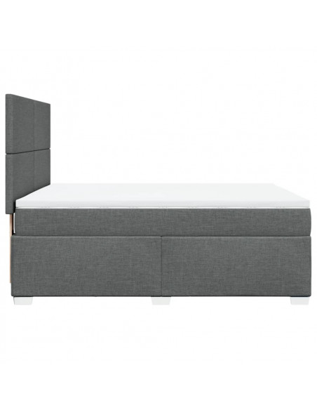 Giroletto a Molle con Materasso Grigio Scuro 160x200 cm Tessuto