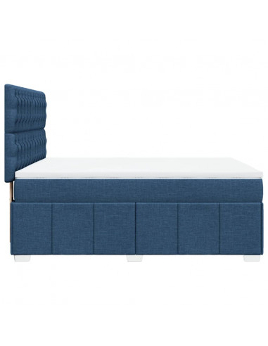 Giroletto a Molle con Materasso Blu 160x200 cm in Tessuto