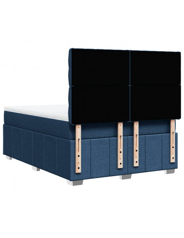 Giroletto a Molle con Materasso Blu 160x200 cm in Tessuto