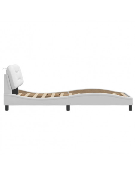 Giroletto con Testiera Bianco 80x200 cm in Similpelle