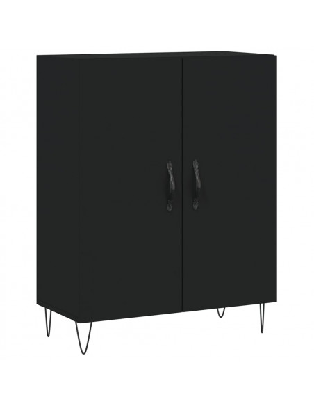 Credenza Nera 69,5x34x180 cm in Legno Multistrato