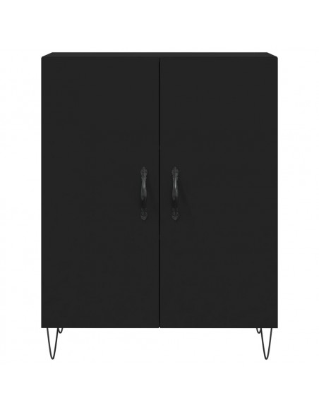Credenza Nera 69,5x34x180 cm in Legno Multistrato