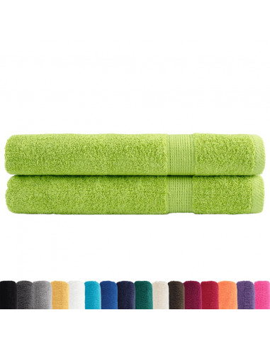 Asciugamani Premium 2 pz Verdi 100x200 cm 600 g/m² 100% Cotone