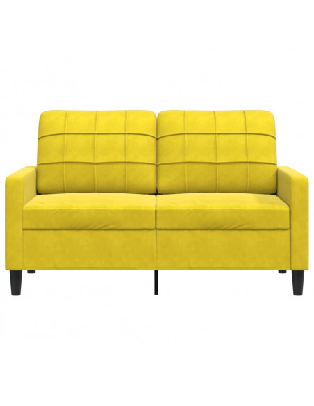 Divano a 2 Posti giallo 120 cm in Velluto