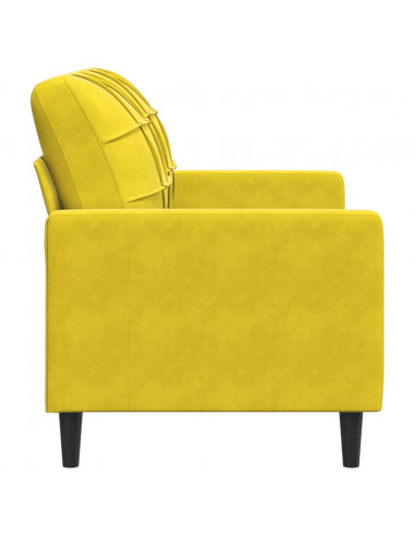 Divano a 2 Posti giallo 120 cm in Velluto