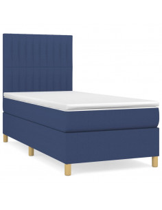 Giroletto a Molle con Materasso Blu 90x190 cm in Tessuto 2