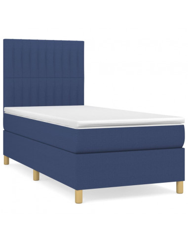 Giroletto a Molle con Materasso Blu 90x190 cm in Tessuto