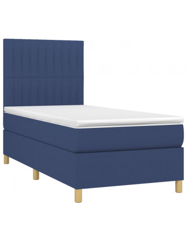 Giroletto a Molle con Materasso Blu 90x190 cm in Tessuto