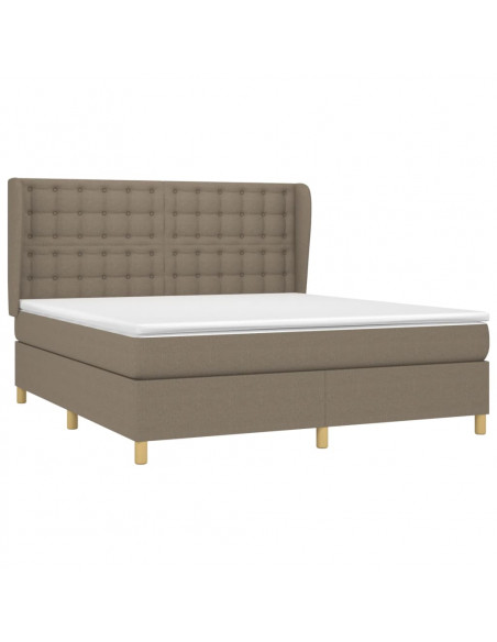 Giroletto a Molle con Materasso Tortora 160x200 cm in Tessuto