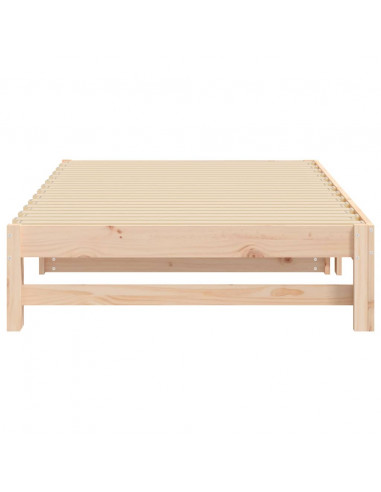Dormeuse Estraibile 2x(80x200) cm in Legno Massello di Pino