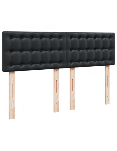 Giroletto a Molle con Materasso Nero 140x190 cm in Similpelle